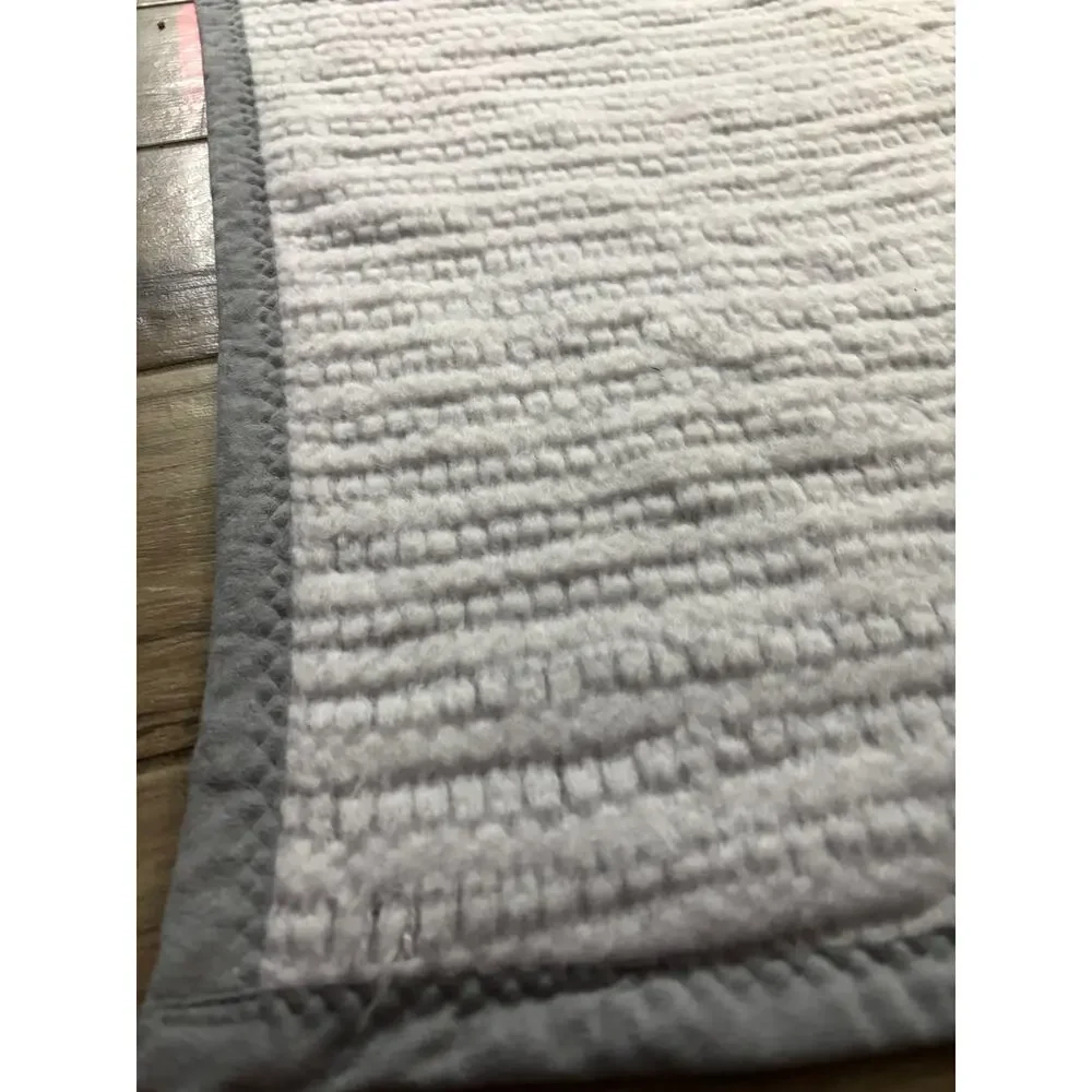 Stewart House Collection by Fieldcrest Twin Blanket Gray Textured Made USA 64x86